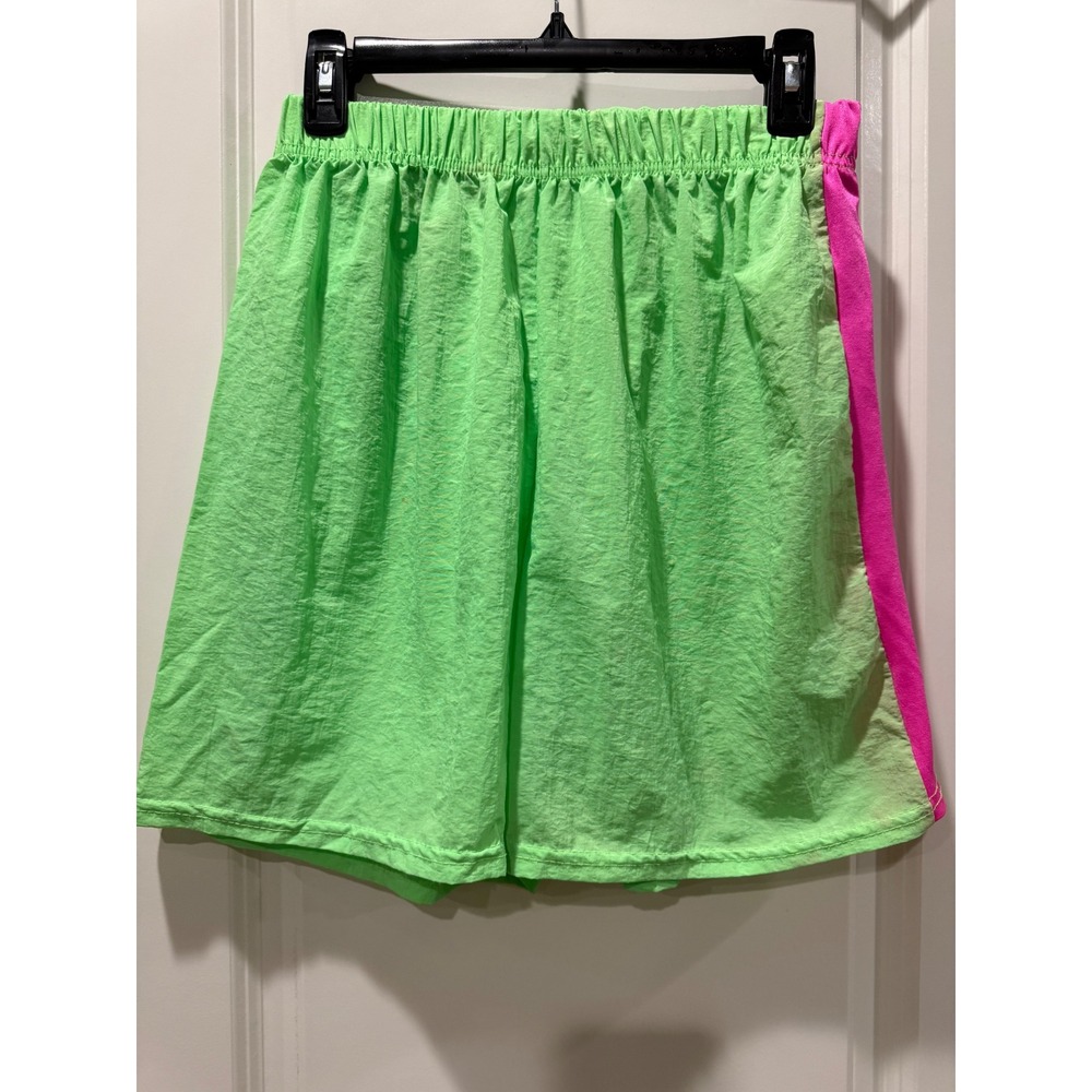 Vintage Park Ave Body Wear‎ Neon Green Pink Nylon Shorts Mens Large Made in USA